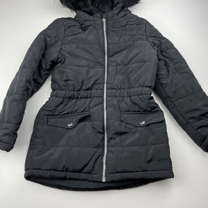 Girls Target, black hooded jacket / coat, EUC, size 7,  