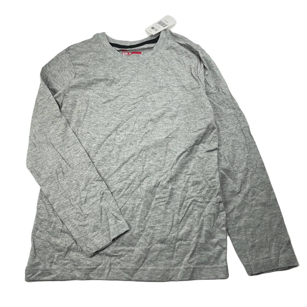 Boys Shock Resistant, grey marle long sleeve t-shirt / top, NEW, size 10,  