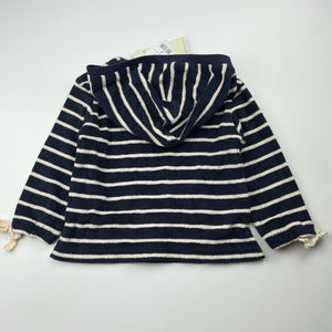 Girls Cotton On, navy terry hooded top, NEW, size 2,  