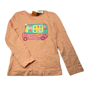 Girls Fun Spirit, coral cotton long sleeve t-shirt / top, NEW, size 7,  