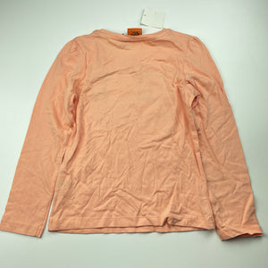 Girls Fun Spirit, coral cotton long sleeve t-shirt / top, NEW, size 7,  