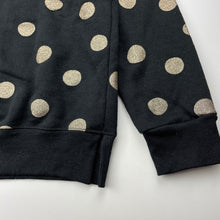 Load image into Gallery viewer, Girls Miss Understood, black &amp; gold spot fleece lined sweater, NEW, size 14,  