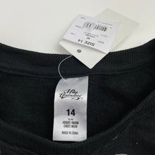 Load image into Gallery viewer, Girls Miss Understood, black &amp; gold spot fleece lined sweater, NEW, size 14,  
