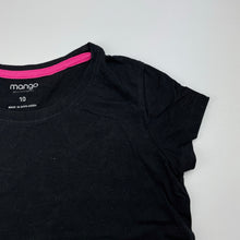 Load image into Gallery viewer, Girls Mango, black cotton t-shirt / top, GUC, size 10,  