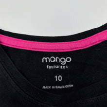 Load image into Gallery viewer, Girls Mango, black cotton t-shirt / top, GUC, size 10,  