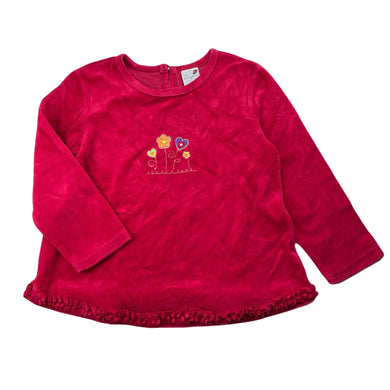 Girls Ladybird, vintage velour long sleeve top, GUC, size 6,  