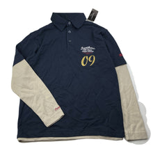 Load image into Gallery viewer, Boys St Bernard, navy cotton long sleeve polo top, NEW, size 9-10,  