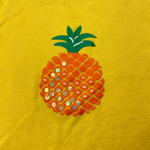 Girls SP Girl, yellow cotton t-shirt / top, pineapple, FUC, size 3,  