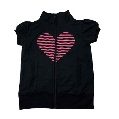 Girls Miss Understood, short sleeve zip up top, heart, EUC, size 7,  