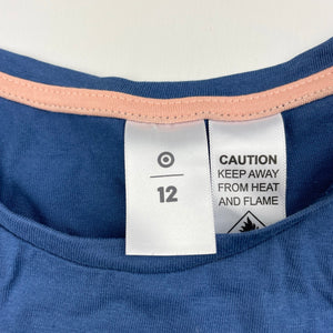 Girls Target, cotton long sleeve pyjama top, EUC, size 12,  