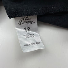 Load image into Gallery viewer, Girls Miss Understood, black cotton long sleeve top, EUC, size 12,  