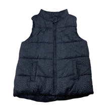 Load image into Gallery viewer, Girls Cotton On, navy &amp; white spot puffer vest / sleeveless jacket, GUC, size 8,  