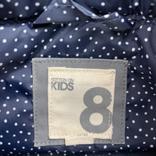 Load image into Gallery viewer, Girls Cotton On, navy &amp; white spot puffer vest / sleeveless jacket, GUC, size 8,  