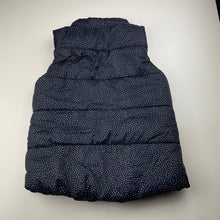 Load image into Gallery viewer, Girls Cotton On, navy &amp; white spot puffer vest / sleeveless jacket, GUC, size 8,  