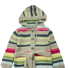 Load image into Gallery viewer, Girls Run Scotty Run, knitted cotton hooded cardigan, L: 40cm, GUC, size 4,  