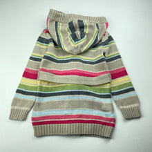 Load image into Gallery viewer, Girls Run Scotty Run, knitted cotton hooded cardigan, L: 40cm, GUC, size 4,  