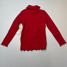 Load image into Gallery viewer, Girls Blue Sky, red ribbed roll neck top / skivvy, NEW, size 4,  