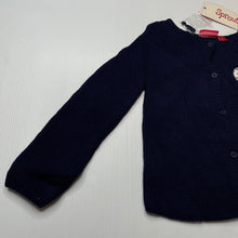 Load image into Gallery viewer, Girls Sprout, navy knitted cotton cardigan, NEW, size 2,  