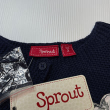 Load image into Gallery viewer, Girls Sprout, navy knitted cotton cardigan, NEW, size 2,  