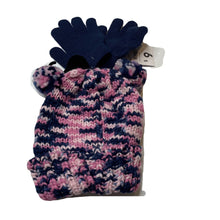 Load image into Gallery viewer, Girls Kids &amp; Co, chunky knit hat/beanie + gloves, NEW, size 1-3,  