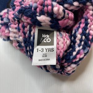 Girls Kids & Co, chunky knit hat/beanie + gloves, NEW, size 1-3,  