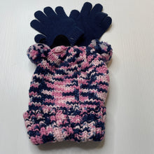 Load image into Gallery viewer, Girls Kids &amp; Co, chunky knit hat/beanie + gloves, NEW, size 1-3,  