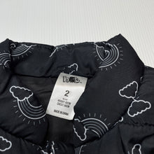 Load image into Gallery viewer, Girls H&amp;T, puffer vest / sleeveless jacket, rainbows, EUC, size 2,  