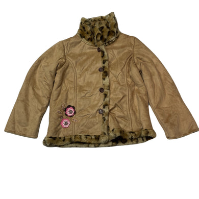 Girls Kids Stuff, faux fur lined faux suede jacket, EUC, size 2,  