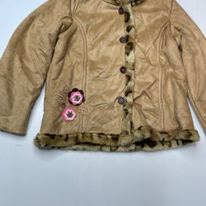 Girls Kids Stuff, faux fur lined faux suede jacket, EUC, size 2,  