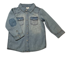 Load image into Gallery viewer, Boys H&amp;M, chambray cotton long sleeve shirt, poppers, NEW, size 1-2,  