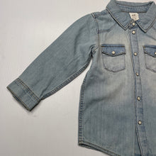 Load image into Gallery viewer, Boys H&amp;M, chambray cotton long sleeve shirt, poppers, NEW, size 1-2,  