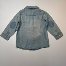 Load image into Gallery viewer, Boys H&amp;M, chambray cotton long sleeve shirt, poppers, NEW, size 1-2,  