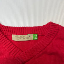 Load image into Gallery viewer, Boys Lily &amp; Dan, red knitted cotton sweater / jumper, EUC, size 2,  
