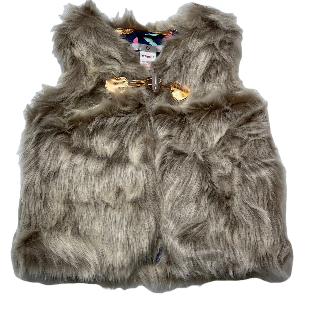 Girls Target, lined faux fur vest / jacket, EUC, size 4,  