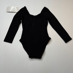 Girls Active & Co, black long sleeve ballet / dance leotard, NEW, size 3,  