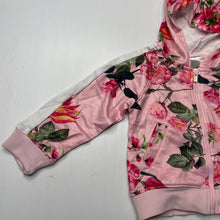 Load image into Gallery viewer, Girls Bonds, floral zip up hooded track top, EUC, size 2,  