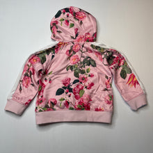 Load image into Gallery viewer, Girls Bonds, floral zip up hooded track top, EUC, size 2,  