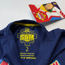 Load image into Gallery viewer, Boys Fireman Sam, navy cotton long sleeve t-shirt / top, NEW, size 2,  