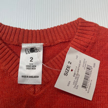 Load image into Gallery viewer, Boys H&amp;T, orange knitted cotton sweater / jumper, NEW, size 2,  