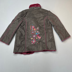 Girls Top Girl, embroidered faux suede jacket / coat, EUC, size 3,  