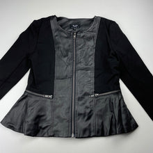 Load image into Gallery viewer, Girls Bardot Junior, lightweight zip up jacket, faux leather detail, EUC, size 10,  