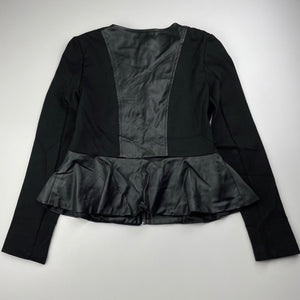 Girls Bardot Junior, lightweight zip up jacket, faux leather detail, EUC, size 10,  