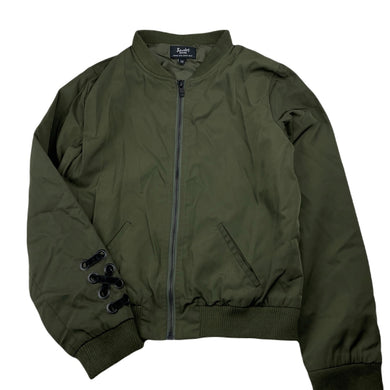 Girls Bardot Junior, khaki zip up lightweight jacket, GUC, size 12,  