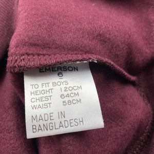 unisex Emerson, maroon fleece lined school sweater, NEW, size 6,  