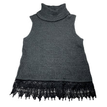 Load image into Gallery viewer, Girls Tilii, lace trim chunky knit sleeveless sweater top, EUC, size 10,  