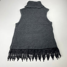 Load image into Gallery viewer, Girls Tilii, lace trim chunky knit sleeveless sweater top, EUC, size 10,  