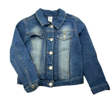 Load image into Gallery viewer, Girls Target, blue stretch denim jacket, poppers, GUC, size 5,  