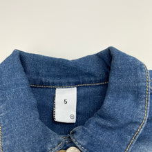Load image into Gallery viewer, Girls Target, blue stretch denim jacket, poppers, GUC, size 5,  