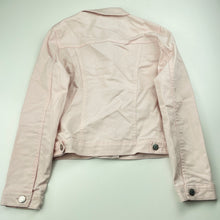 Load image into Gallery viewer, Girls Target, pink stretch denim jacket / coat, light mark back hem, FUC, size 10,  