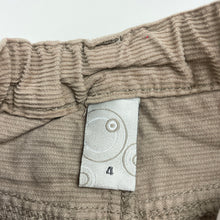 Load image into Gallery viewer, Boys Target, corduroy cotton pants, adjustable, Inside leg: 41cm, FUC, size 4,  